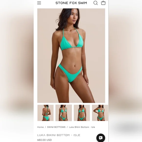 NWT Stone Fox Swim Bikini bottom. Women's XS - Picture 4 of 4
